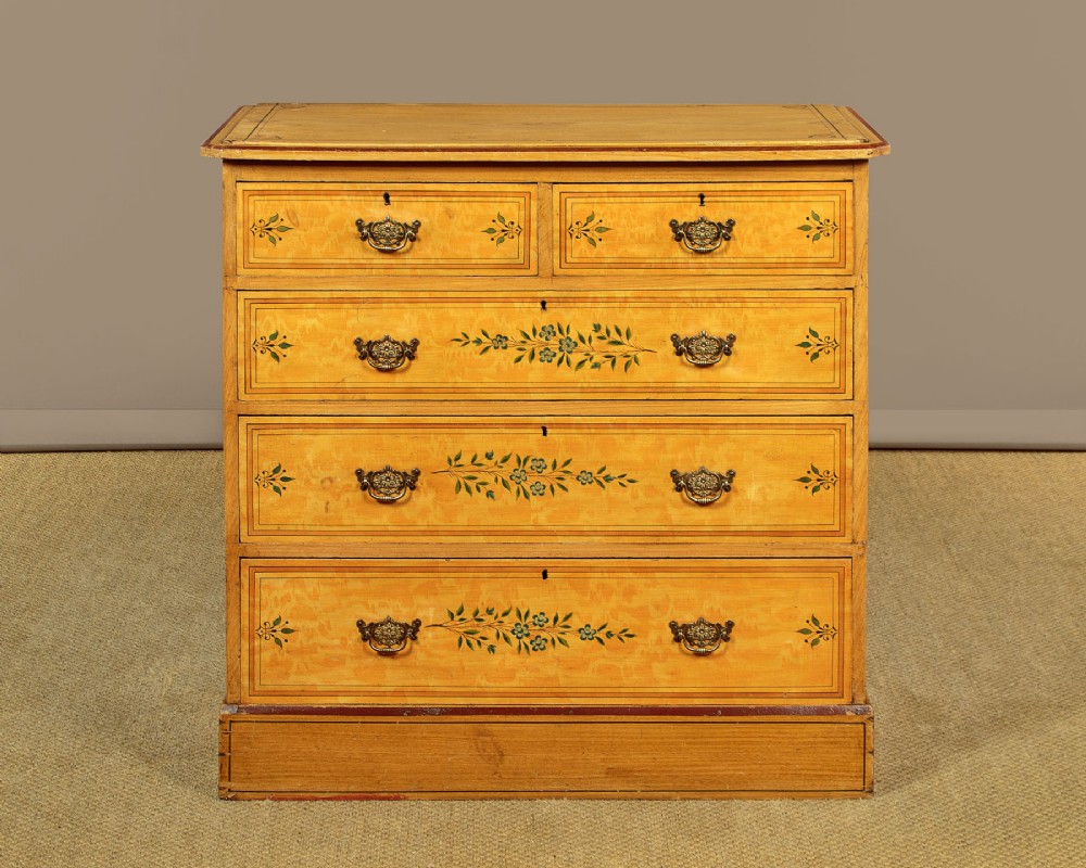 Small Painted Pine Chest of Drawers c.1890