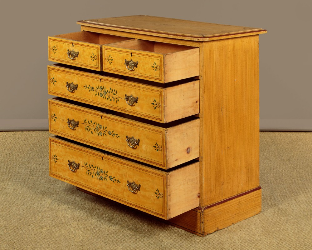 Small Painted Pine Chest of Drawers c.1890 View IV