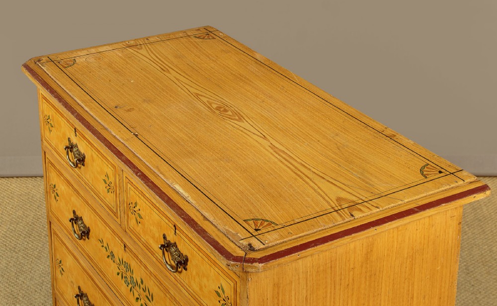 Small Painted Pine Chest of Drawers c.1890 View V