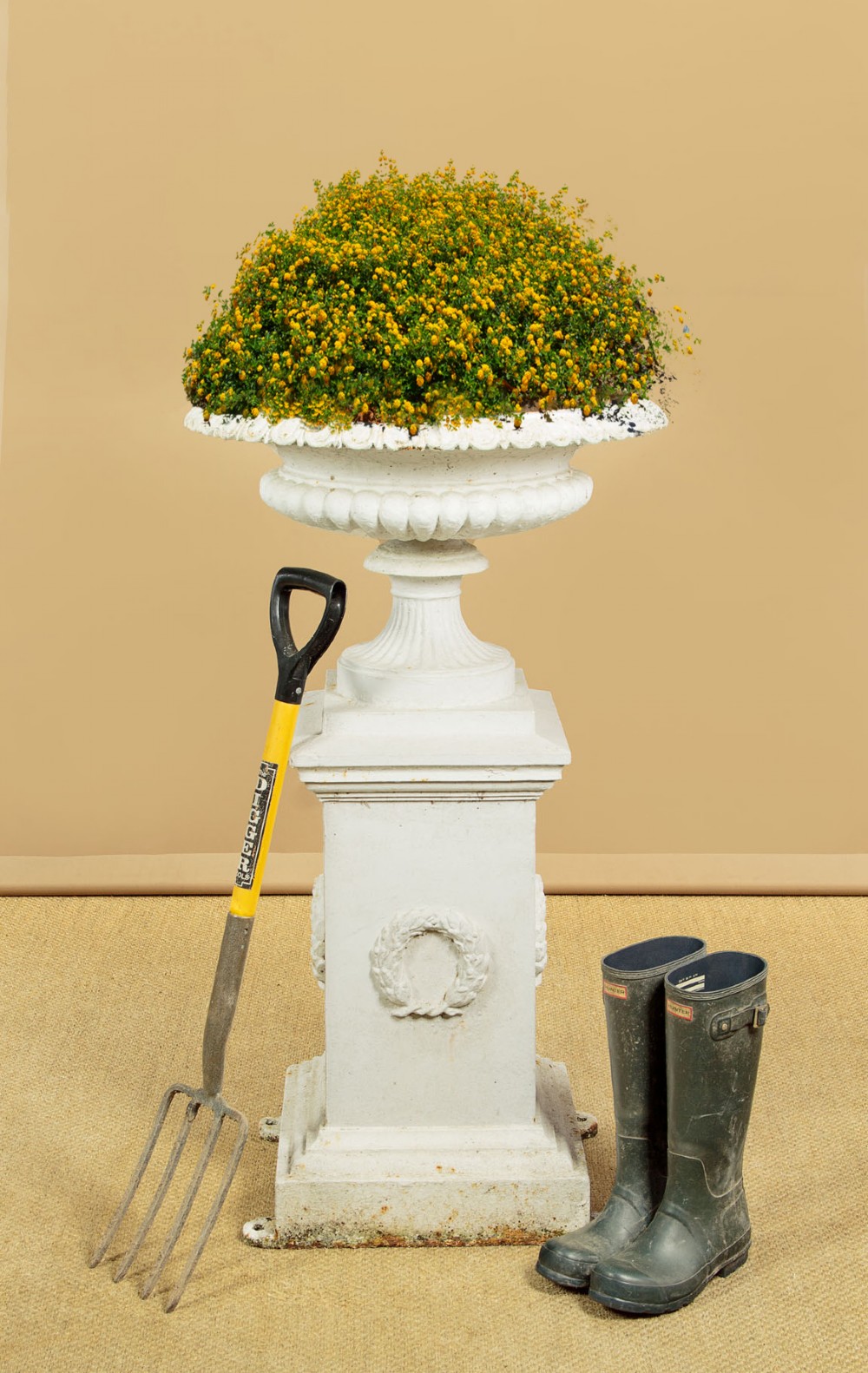 Large Cast Iron Garden Urn c.1890 View II