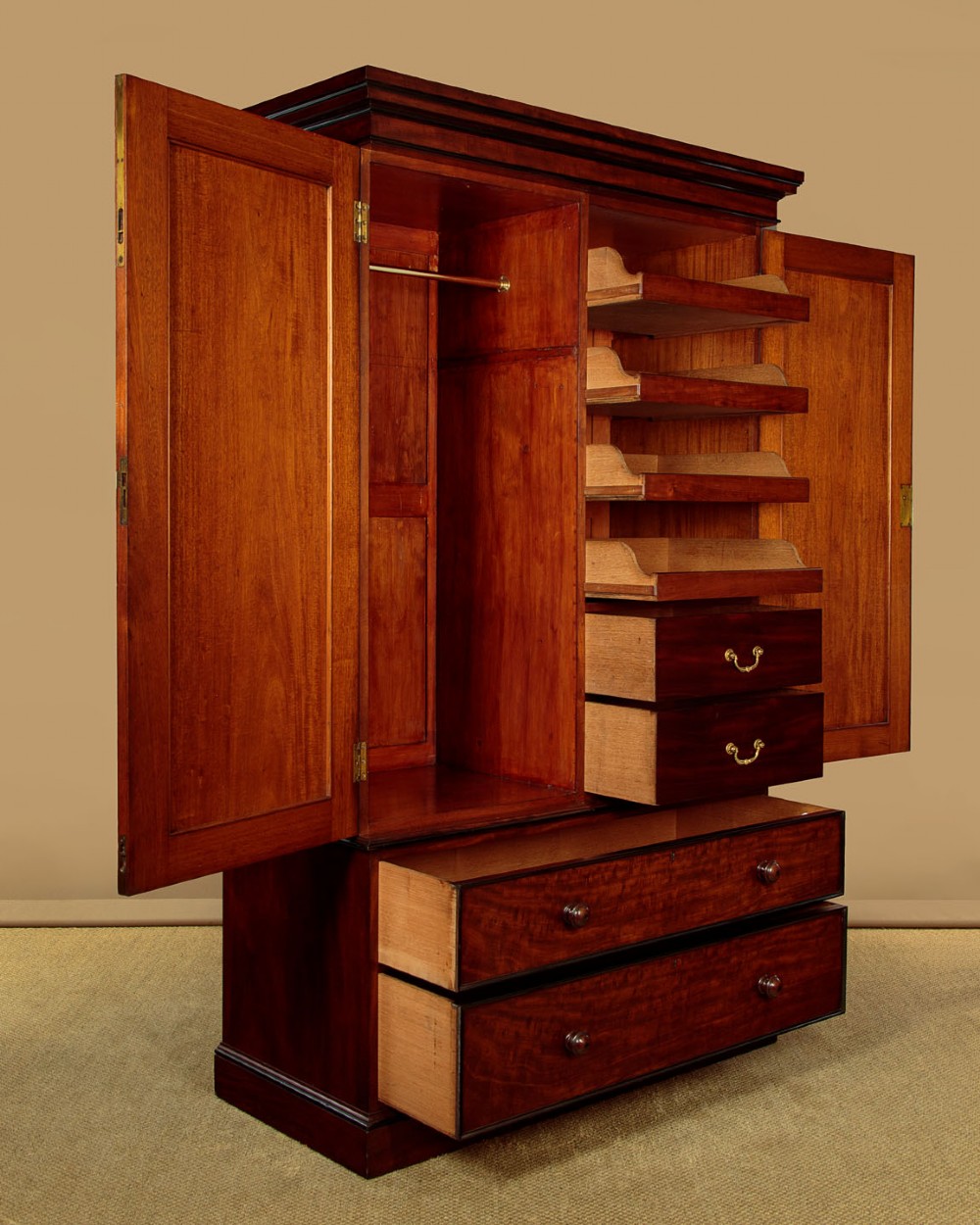 Mahogany Wardrobe by Lamb of Manchester c.1860 View III