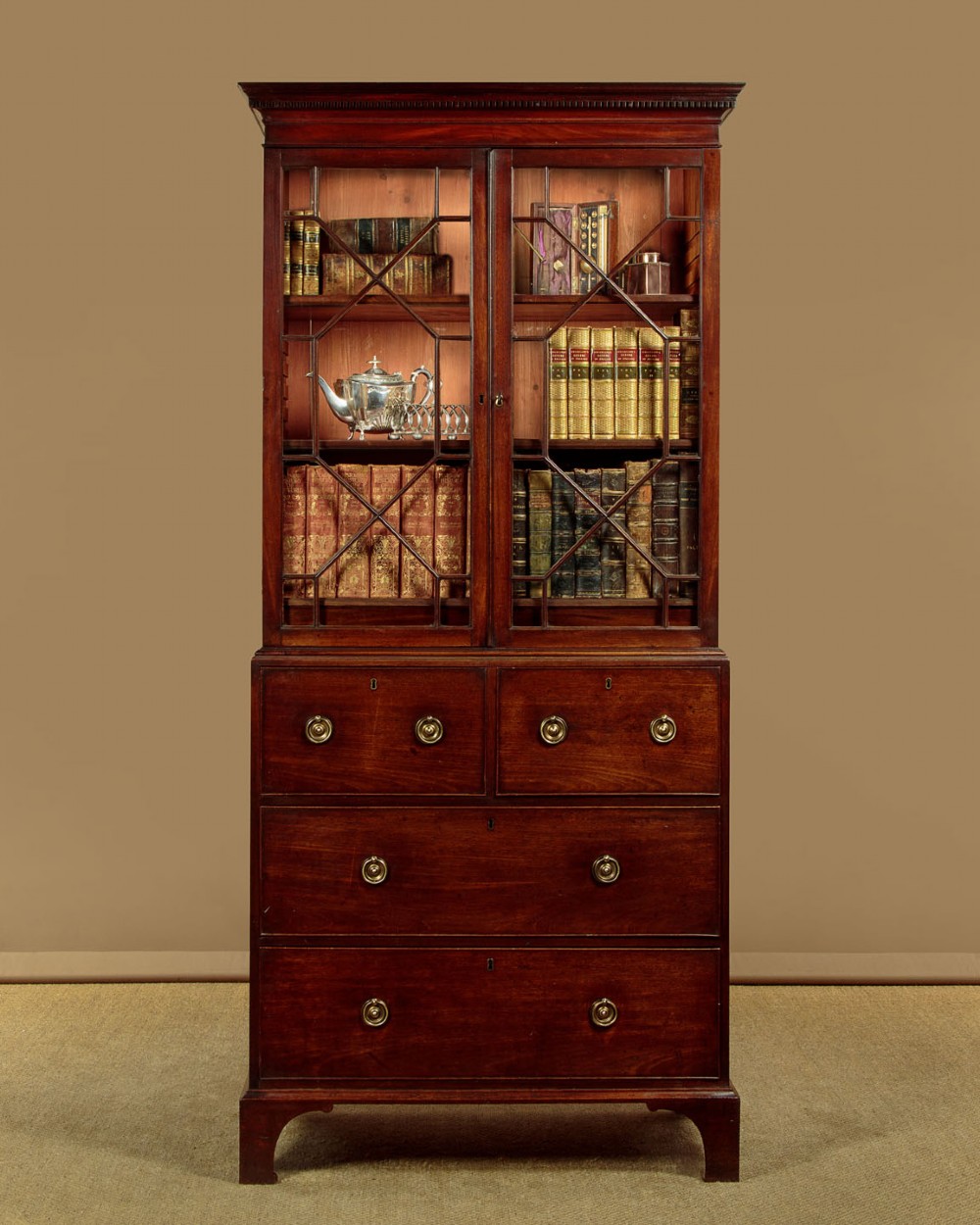Georgian Mahogany Estate Bookcase c.1800 View II