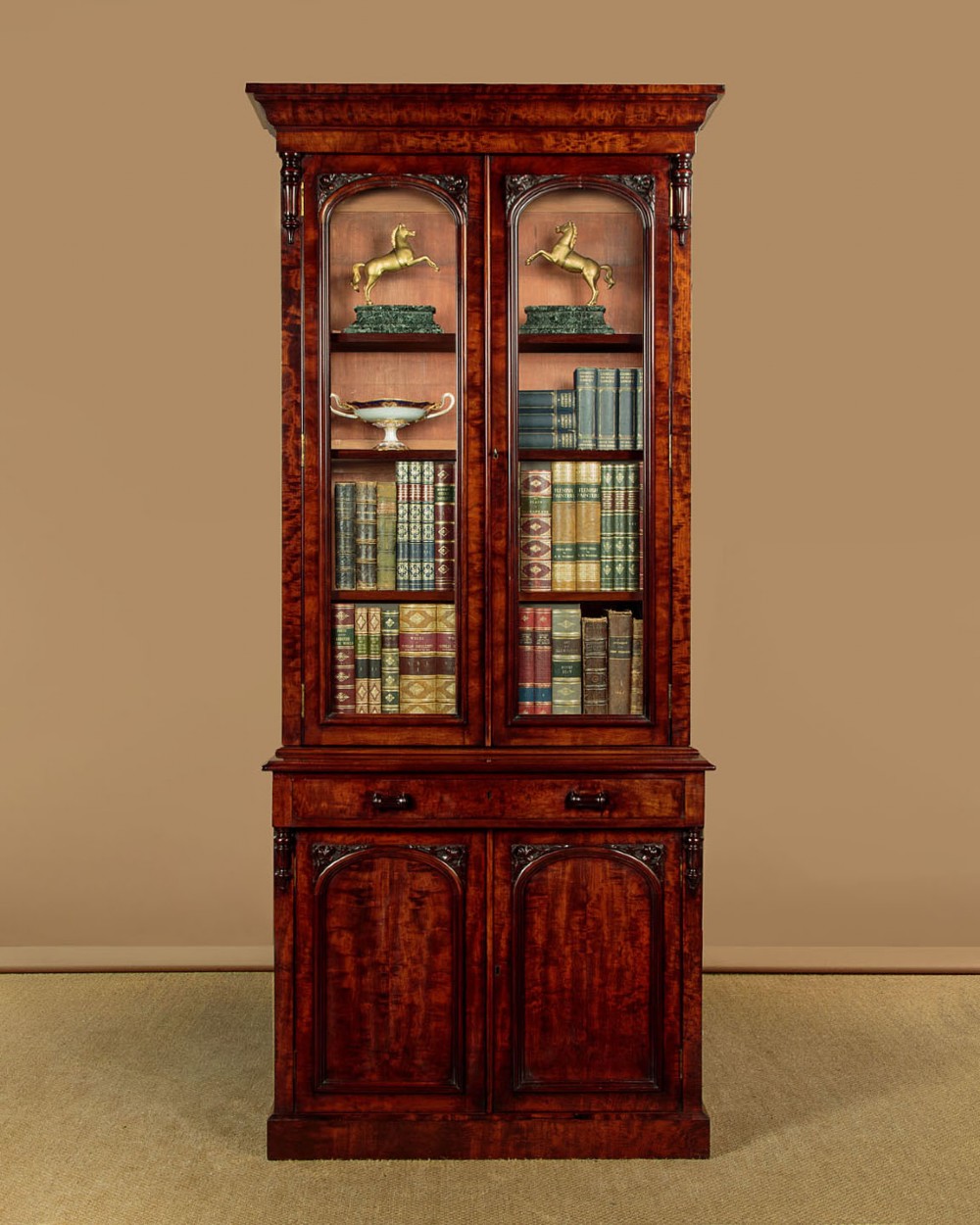 Tall Mahogany Bookcase by Garnett & Sons c.1850 View II