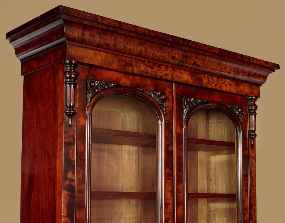 Tall Mahogany Bookcase by Garnett & Sons c.1850 View IV