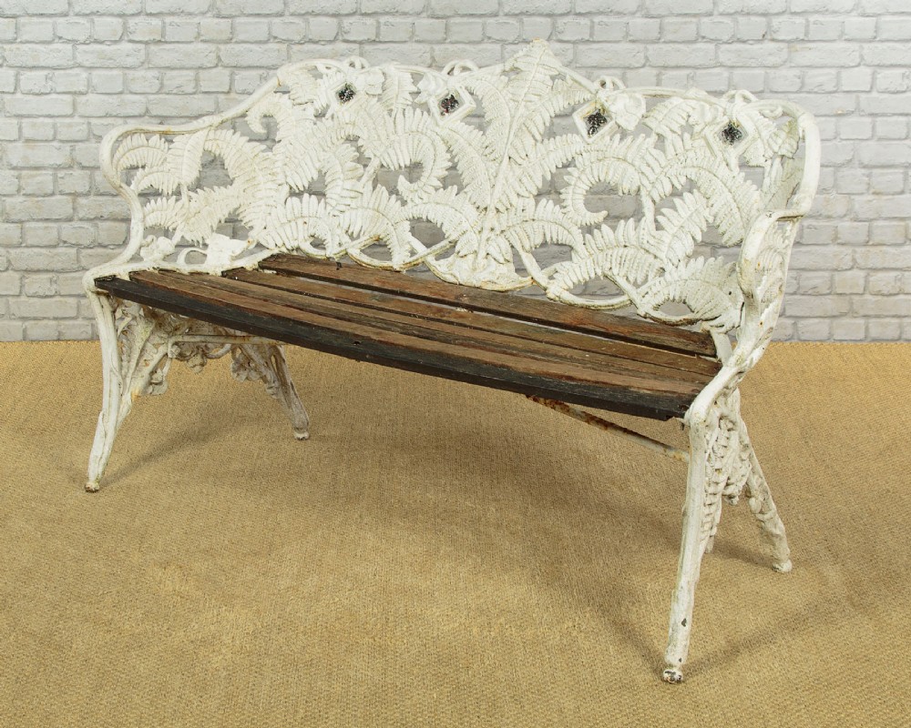 Cast Iron Fern & Blackberry Garden Bench c.1890 View III