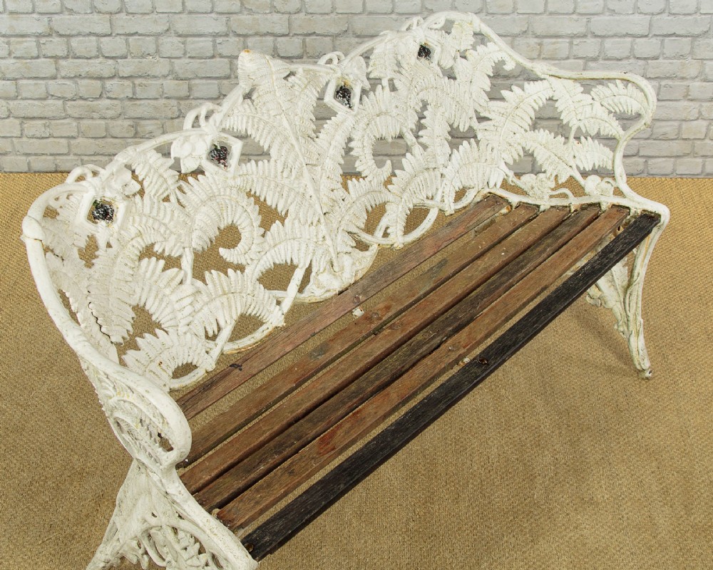 Cast Iron Fern & Blackberry Garden Bench c.1890 View IV