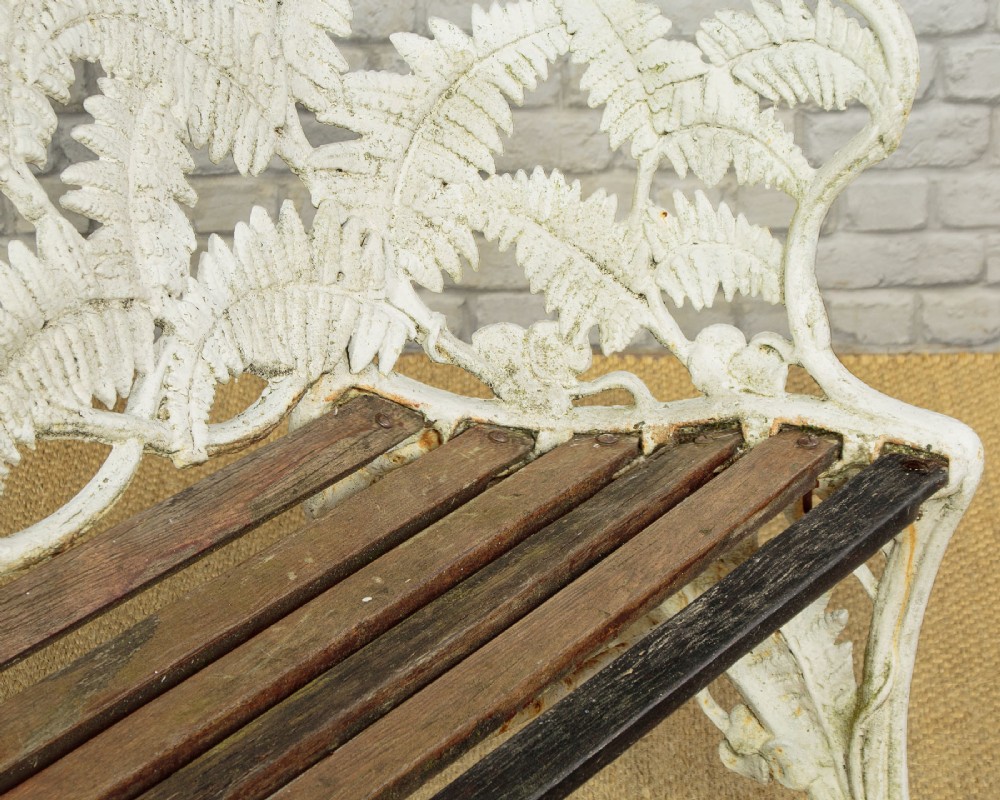 Cast Iron Fern & Blackberry Garden Bench c.1890 View VII