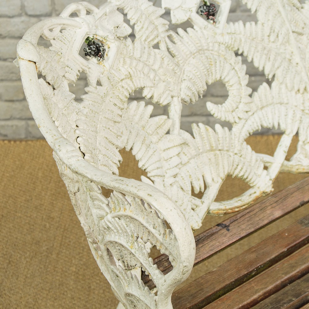 Cast Iron Fern & Blackberry Garden Bench c.1890 View IX