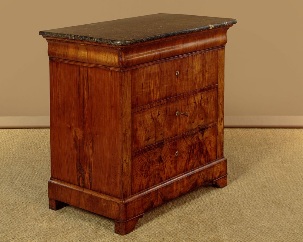Small Walnut & Marble Top Commode c.1840 View II