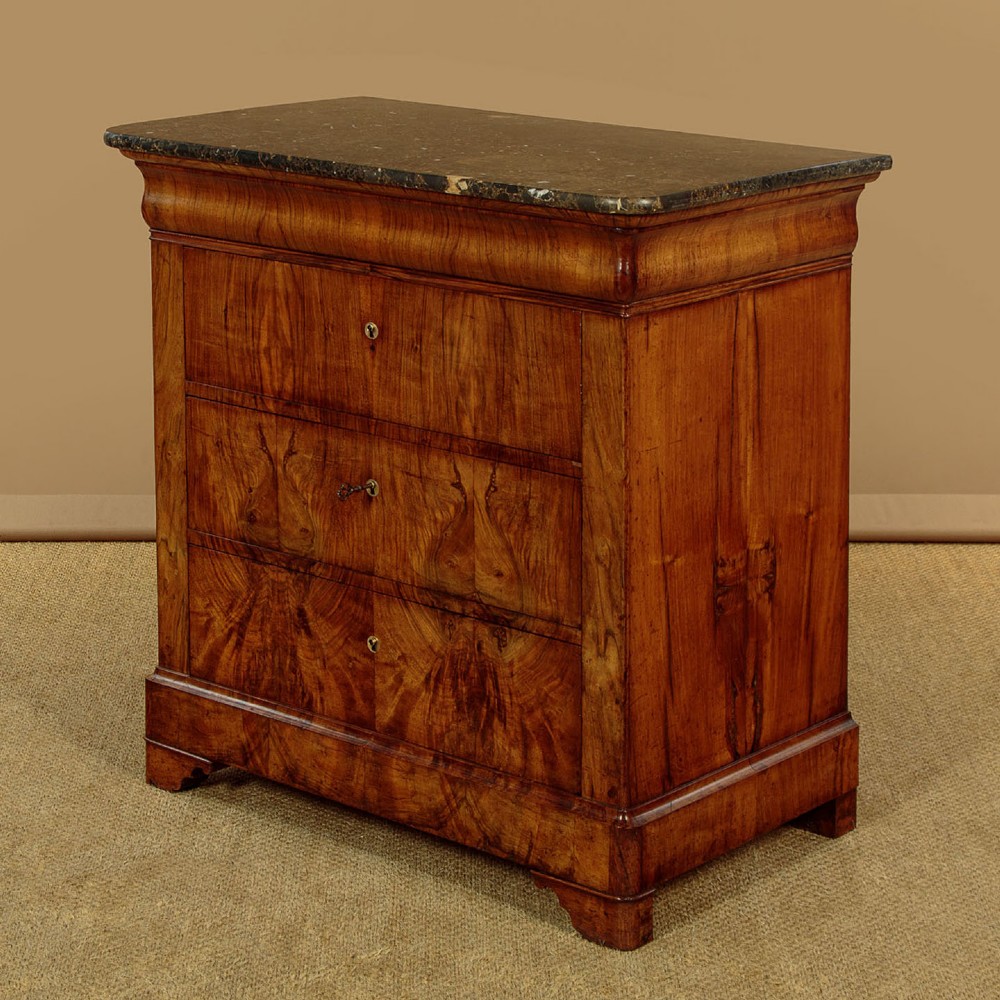 Small Walnut & Marble Top Commode c.1840 View III