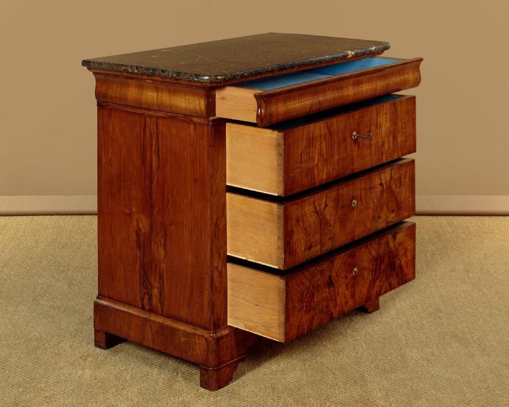 Small Walnut & Marble Top Commode c.1840 View IV