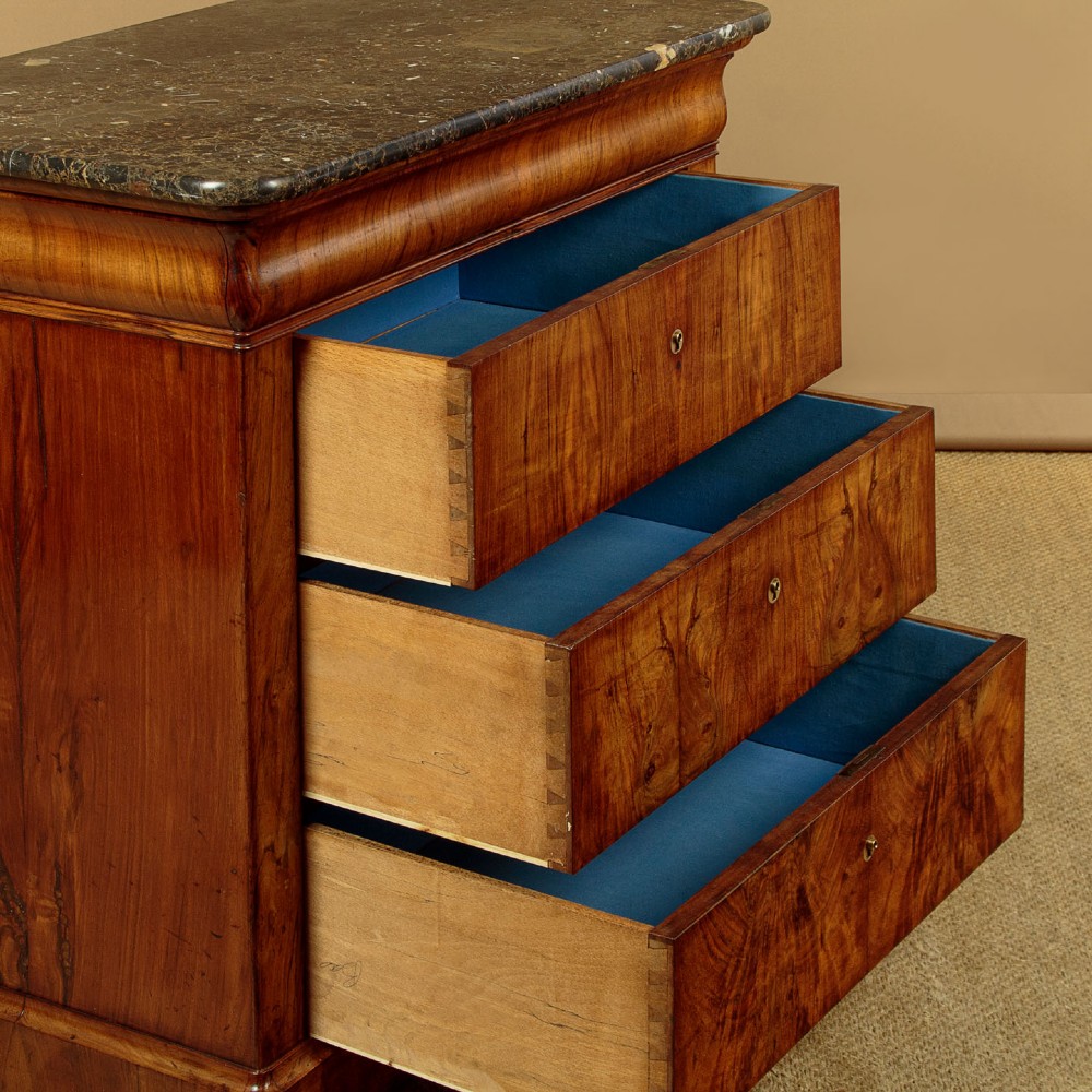 Small Walnut & Marble Top Commode c.1840 View X