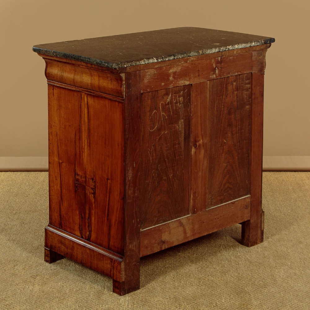 Small Walnut & Marble Top Commode c.1840 View XV