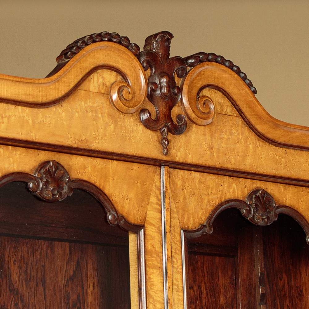 Birdseye Maple Bureau Bookcase c.1890 View IV