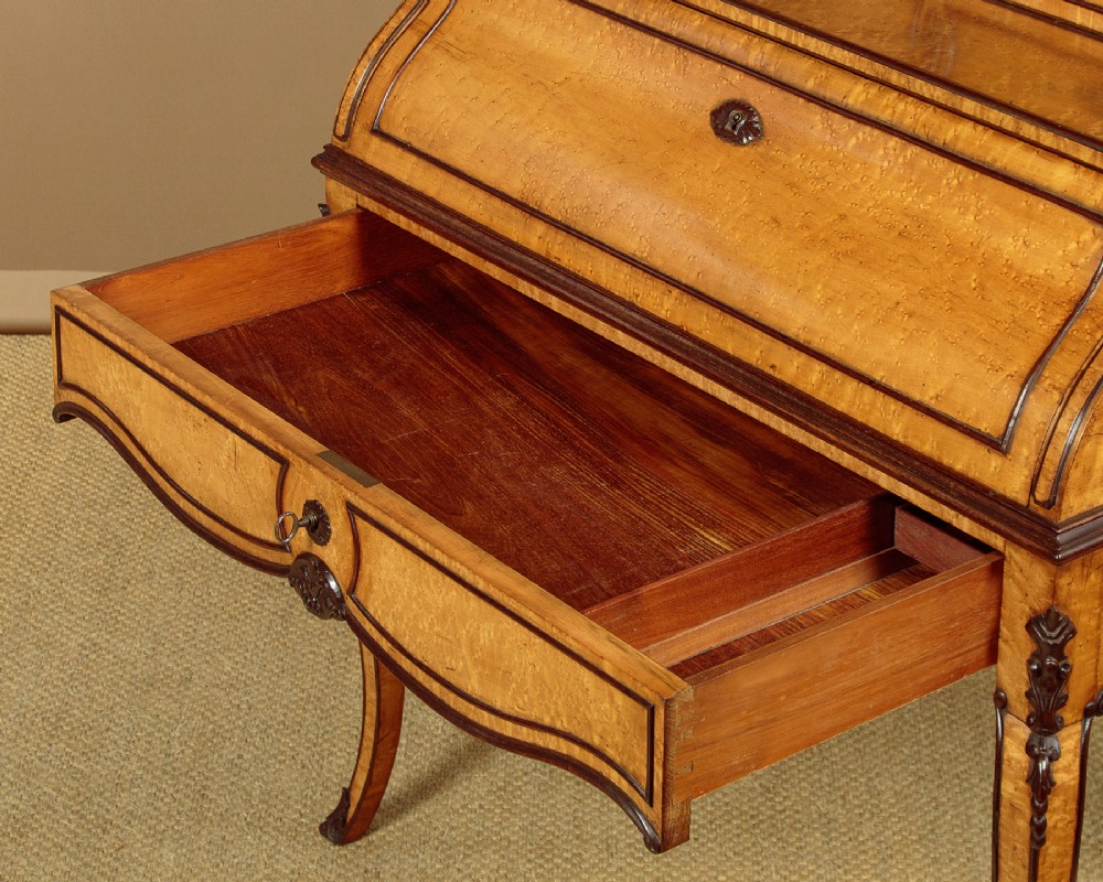 Birdseye Maple Bureau Bookcase c.1890 View VII