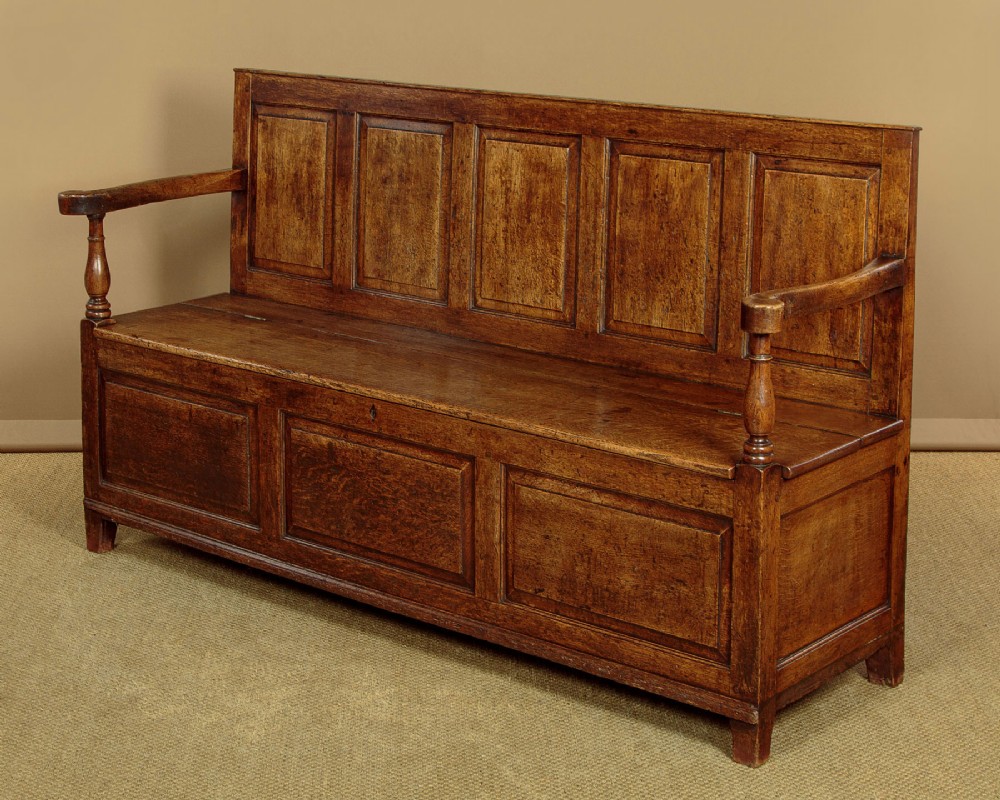 Georgian Oak Box Settle c.1790