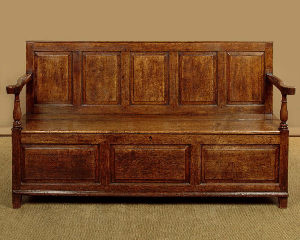 Georgian Oak Box Settle c.1790 View II