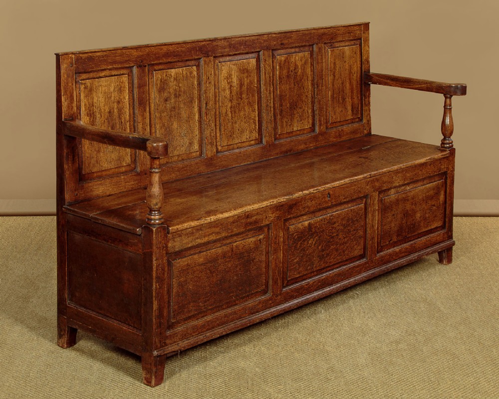 Georgian Oak Box Settle c.1790 View III