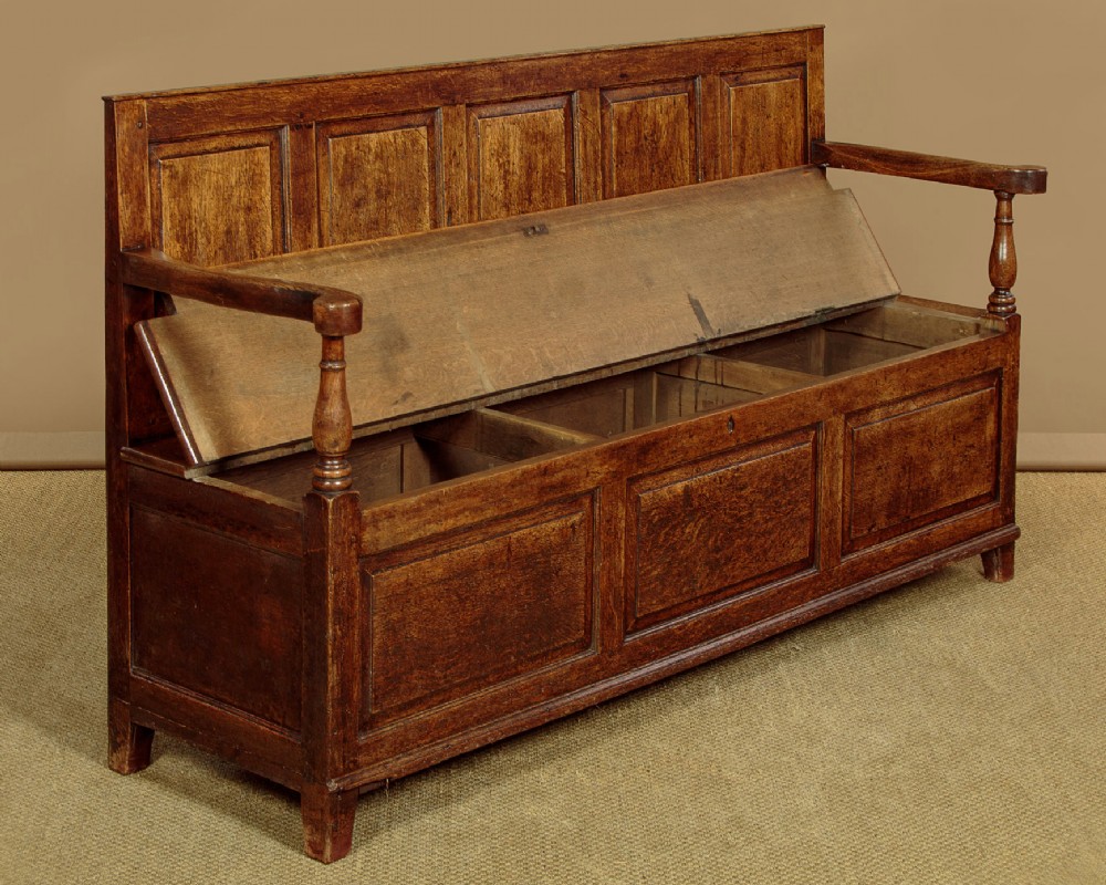 Georgian Oak Box Settle c.1790 View IV