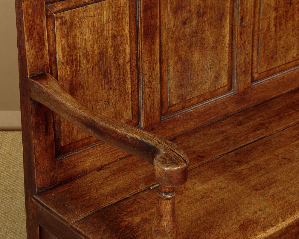 Georgian Oak Box Settle c.1790 View VII