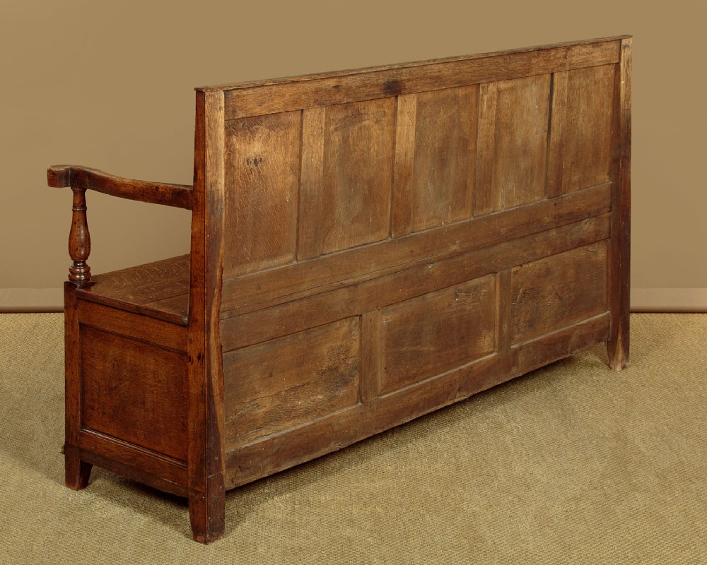 Georgian Oak Box Settle c.1790 View X
