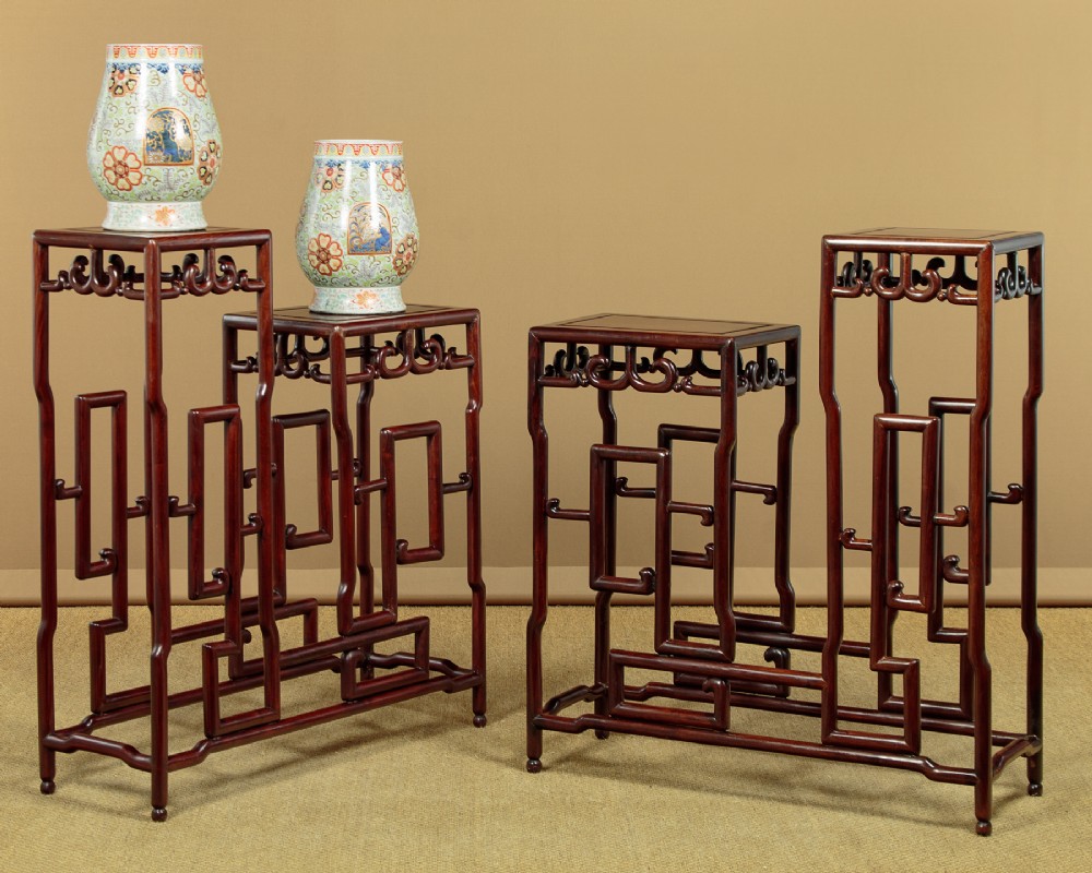 Pair of Chinese Two Tier Stands c.1930 View II
