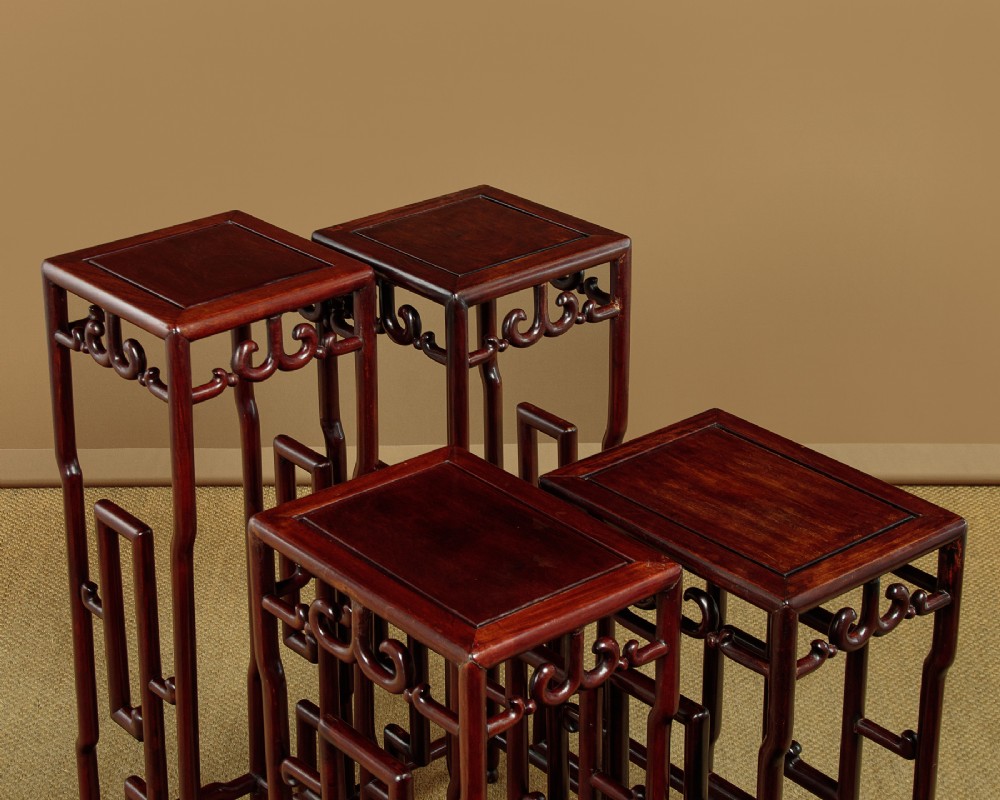 Pair of Chinese Two Tier Stands c.1930 View VI