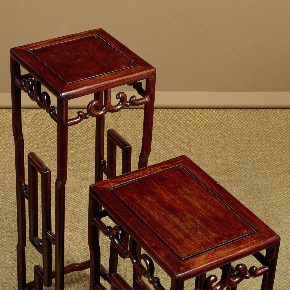 Pair of Chinese Two Tier Stands c.1930 View VII