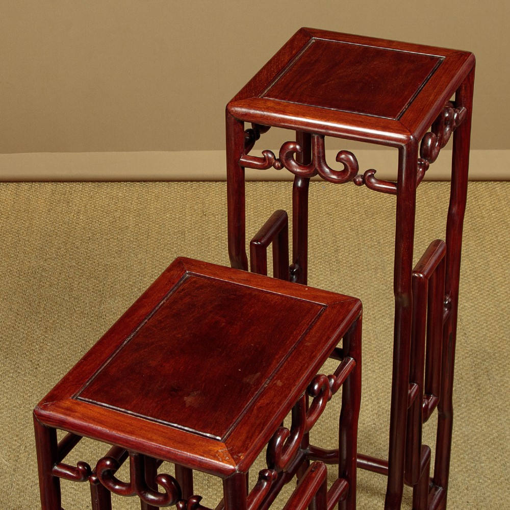 Pair of Chinese Two Tier Stands c.1930 View VIII