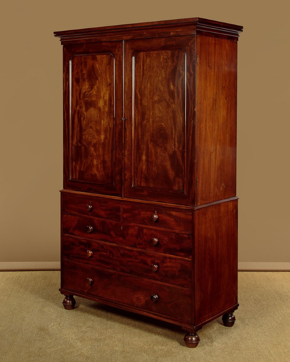 Mahogany Wardrobe or Linen Press c.1860 View II