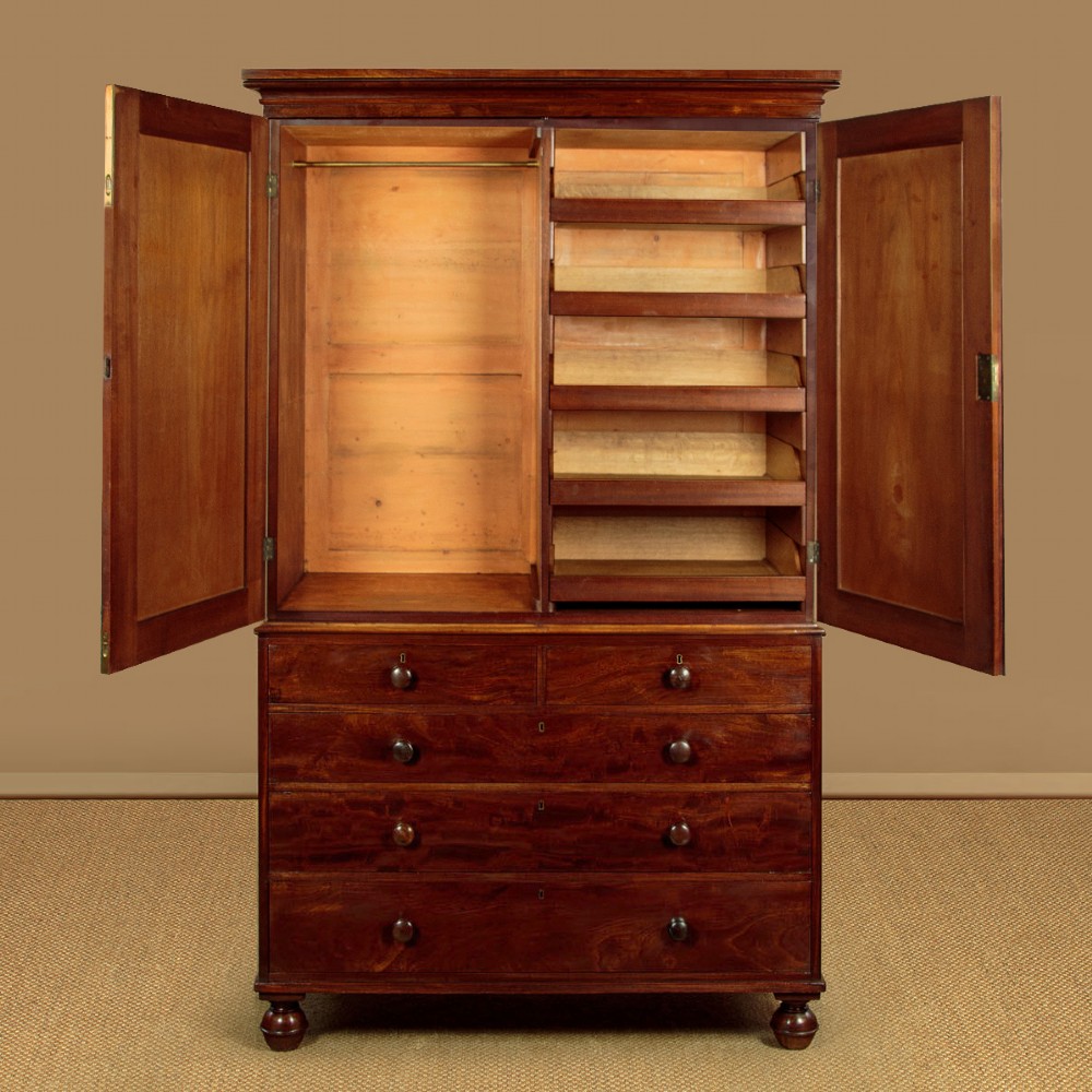 Mahogany Wardrobe or Linen Press c.1860 View V