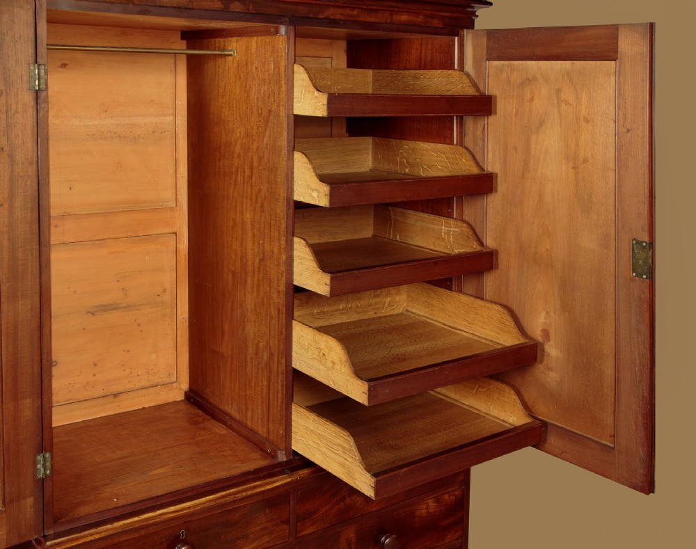 Mahogany Wardrobe or Linen Press c.1860 View VIII