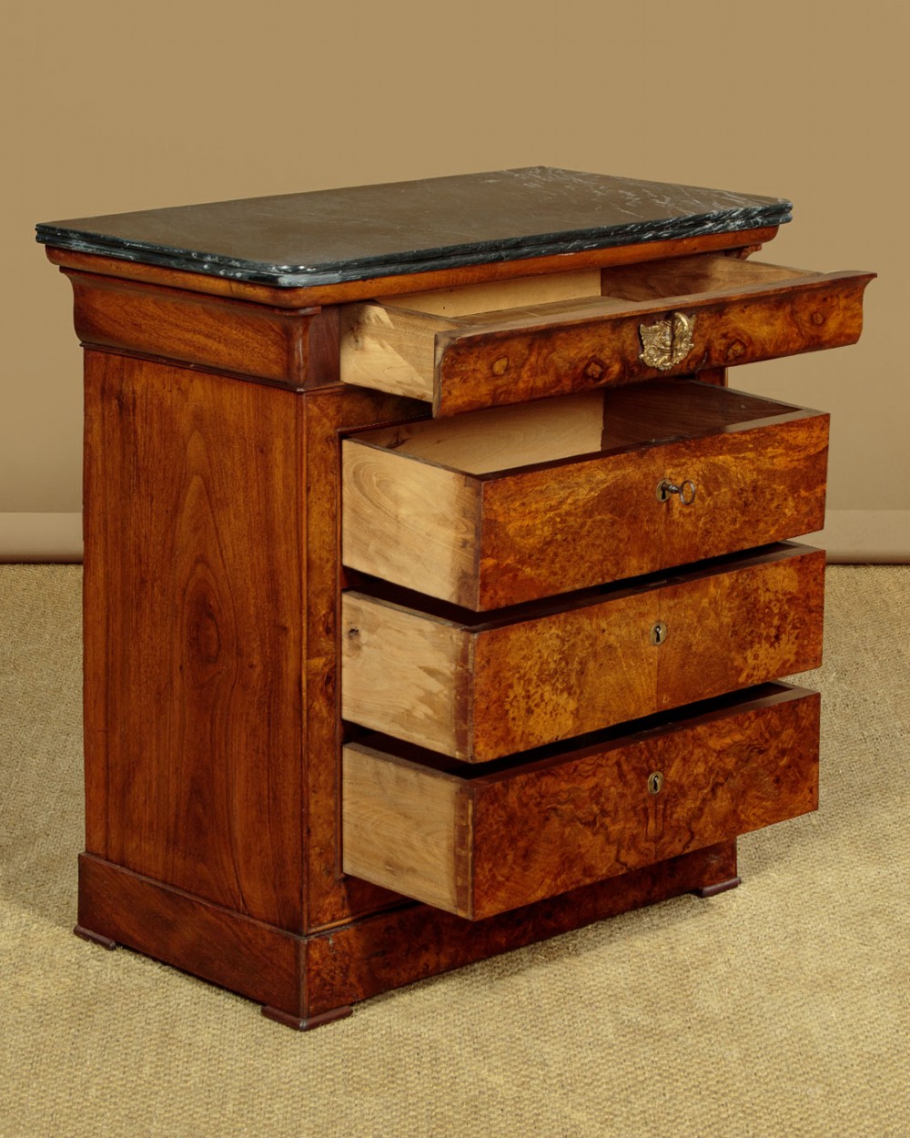 Small Burr Walnut Commode c.1840 View V