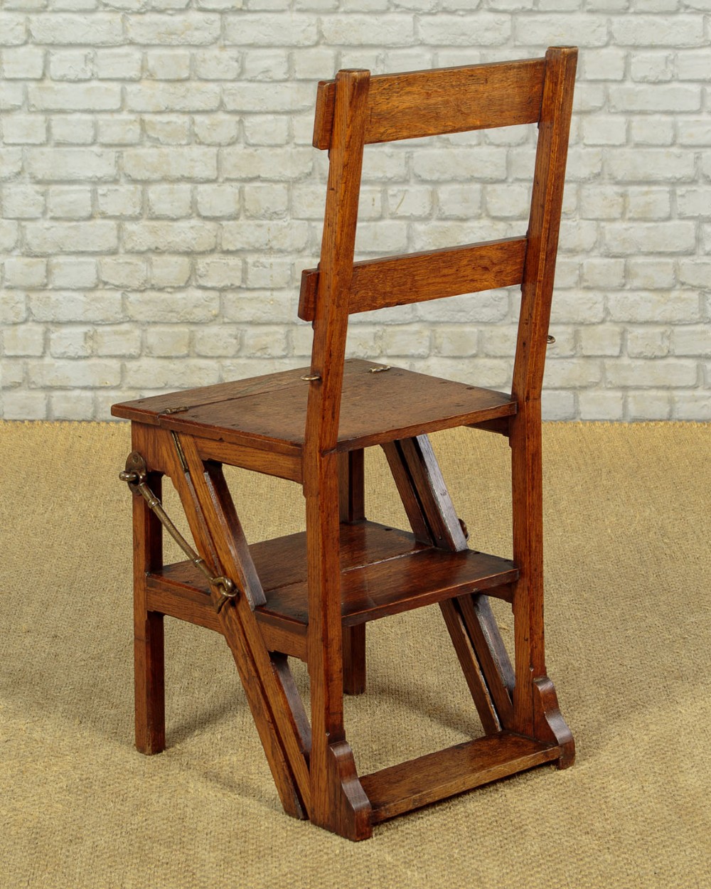 Metamorphic Oak Library Steps & Side Chair c.1880 View VI