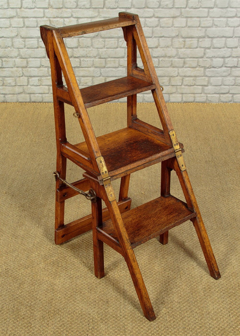 Metamorphic Oak Library Steps & Side Chair c.1880 View IX