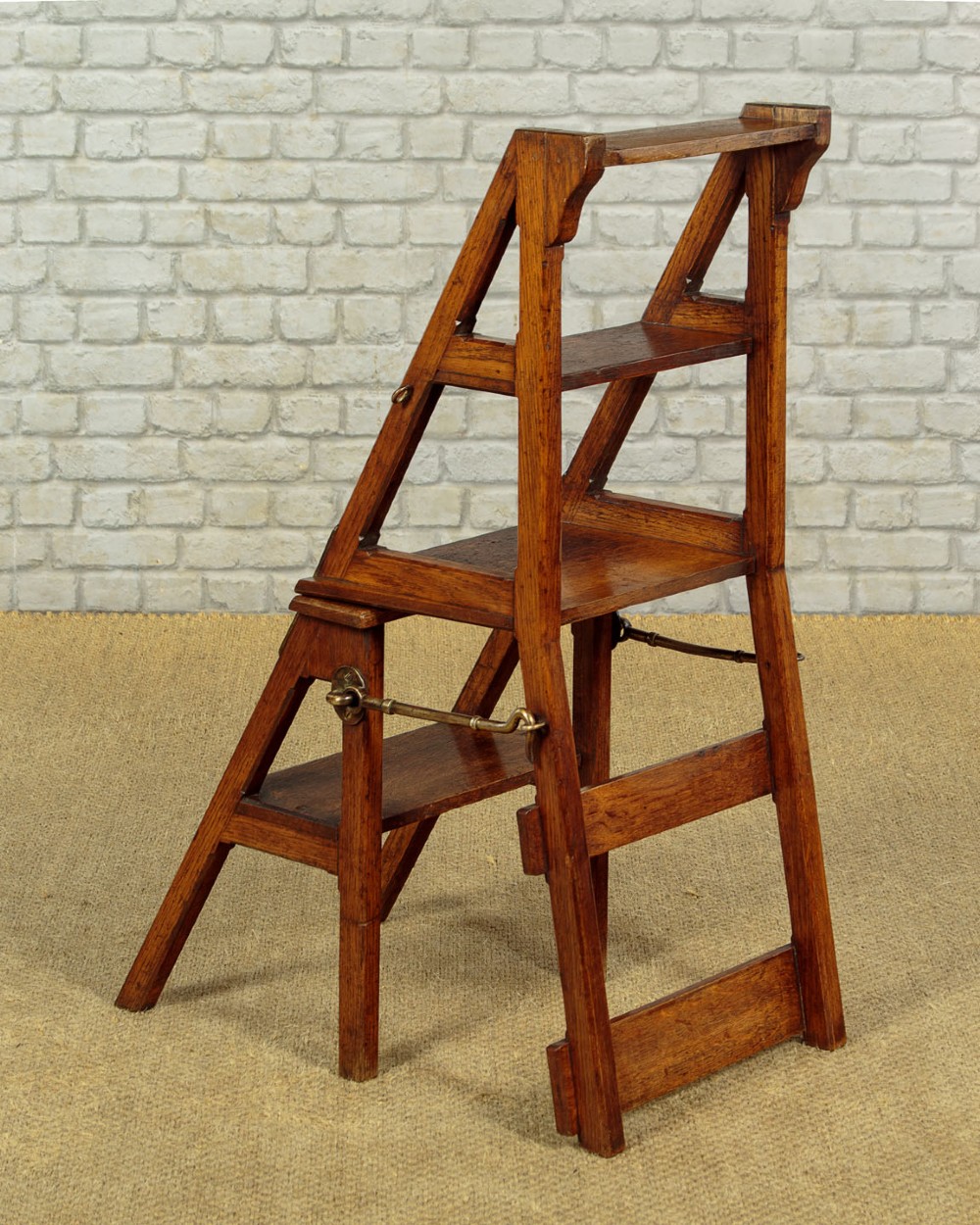 Metamorphic Oak Library Steps & Side Chair c.1880 View X