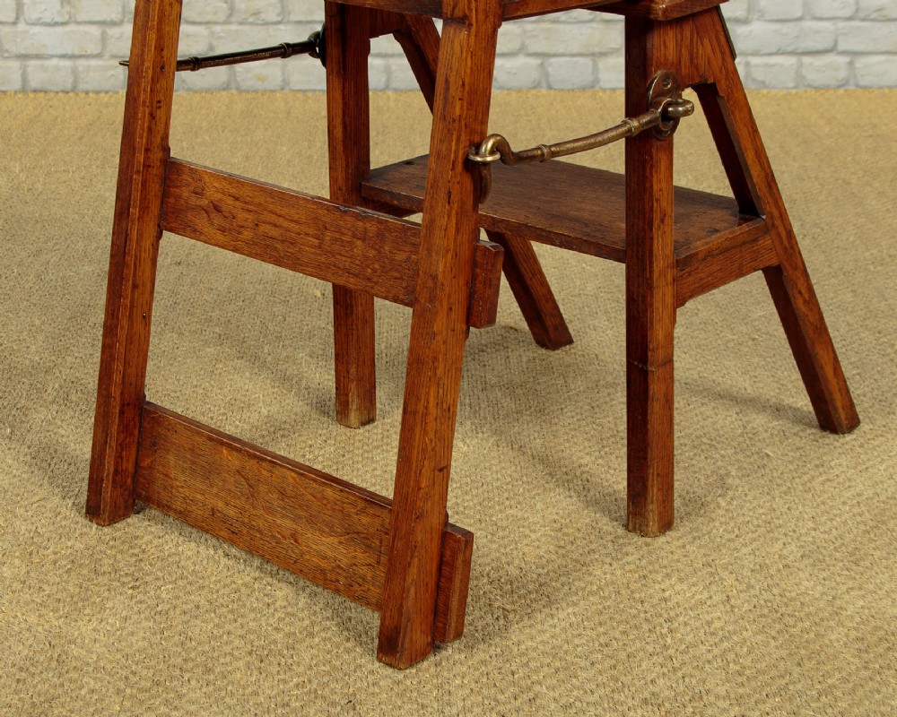 Metamorphic Oak Library Steps & Side Chair c.1880 View XI