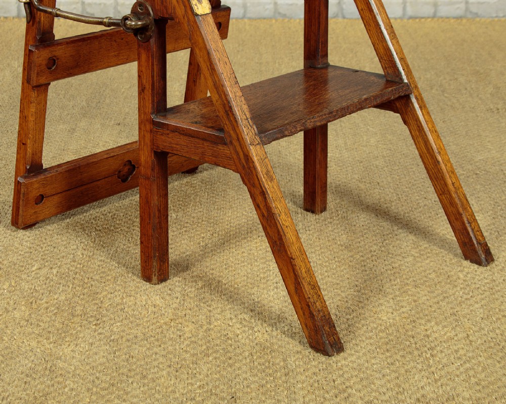 Metamorphic Oak Library Steps & Side Chair c.1880 View XII