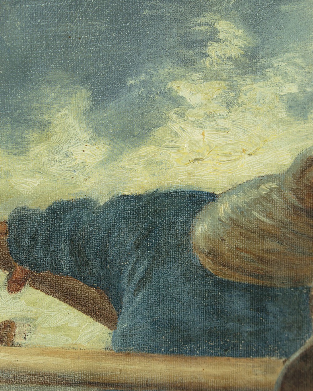 Oil Painting of a Boat in a Storm Dated 1913 View VI
