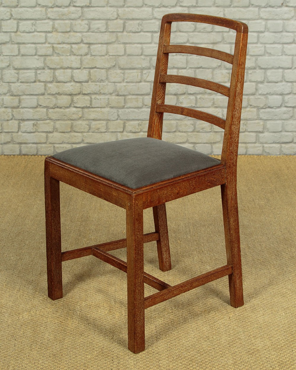 Set of Four Heals Limed Oak Dining Chairs c.1930 View IV
