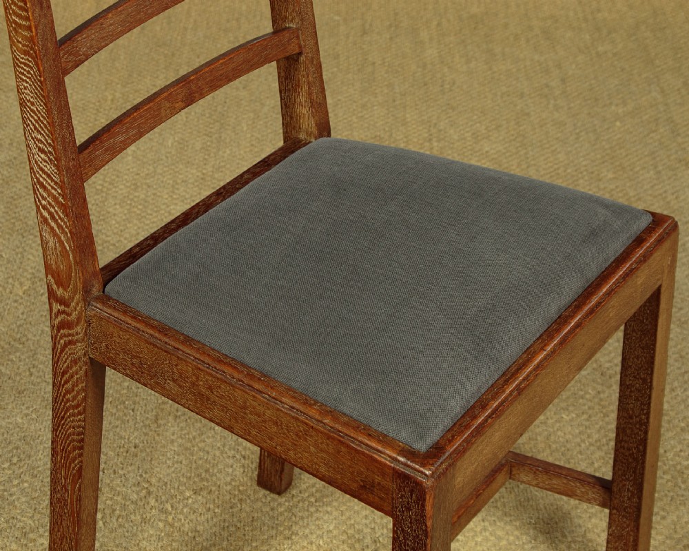 Set of Four Heals Limed Oak Dining Chairs c.1930 View VI
