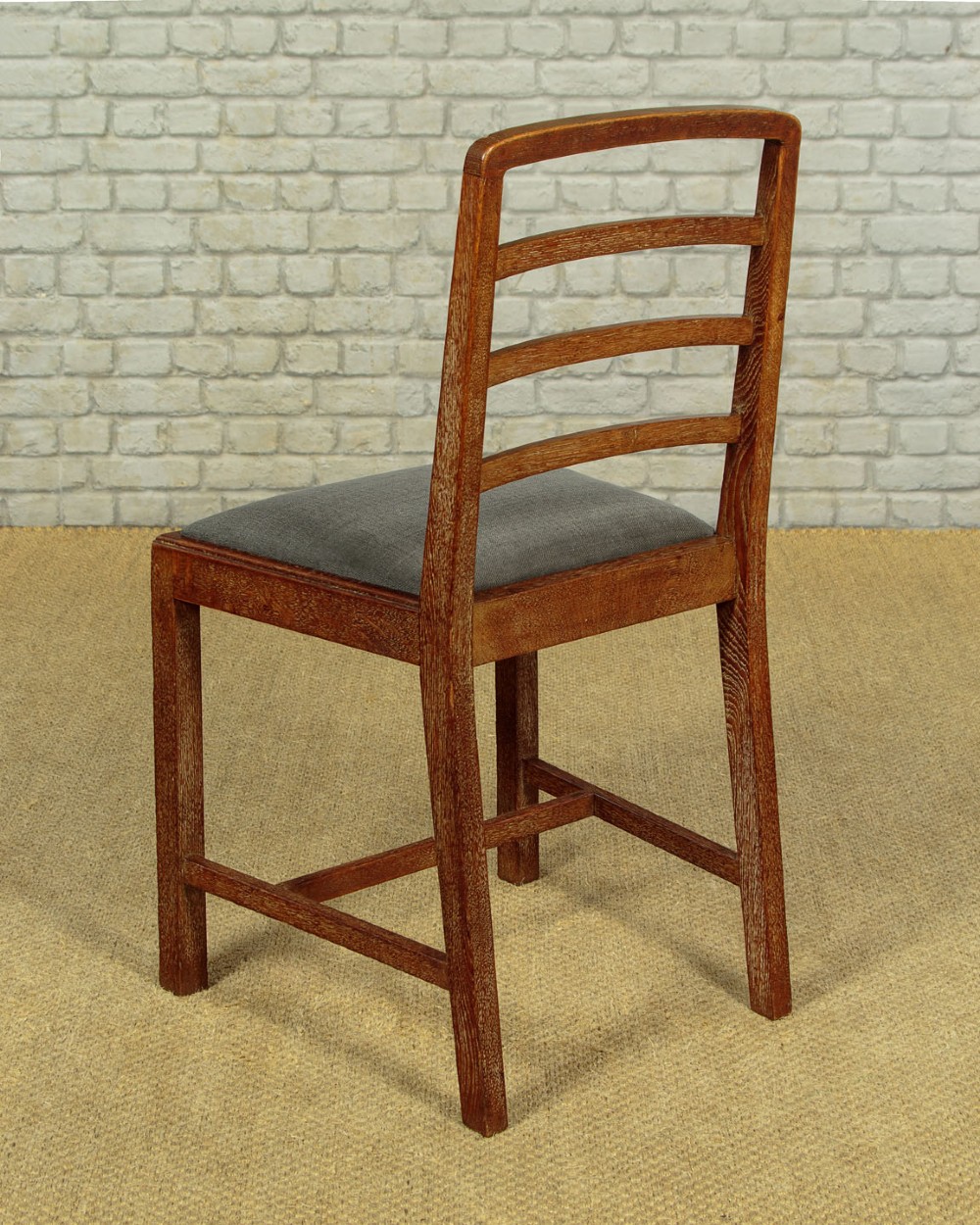 Set of Four Heals Limed Oak Dining Chairs c.1930 View VIII