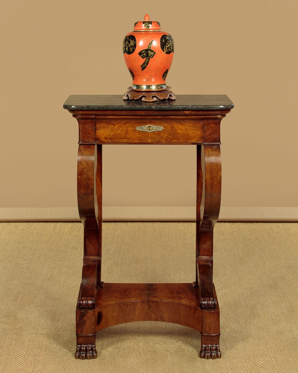 Small Mahogany & Marble Top Console Table c.1840 View II