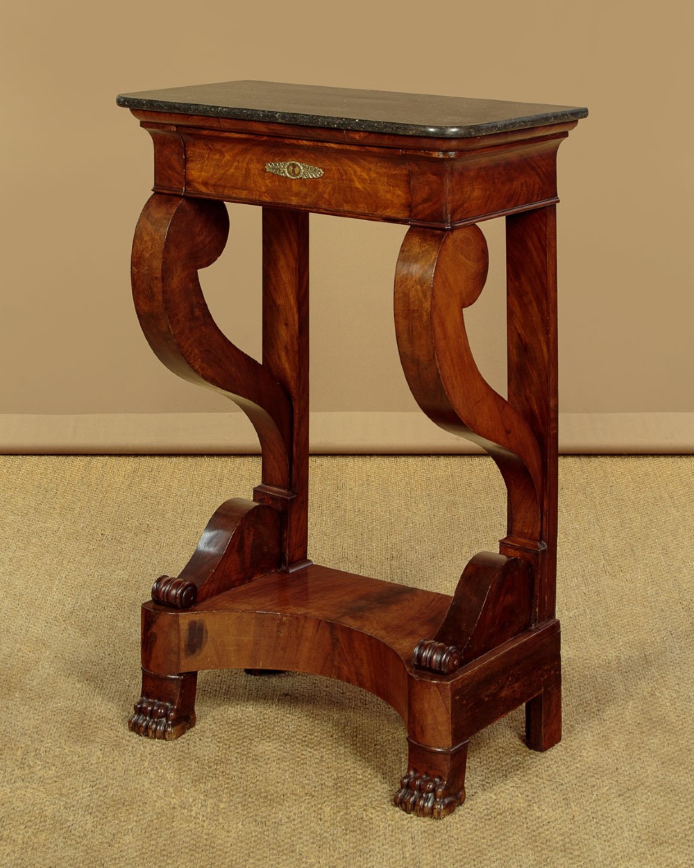 Small Mahogany & Marble Top Console Table c.1840 View III