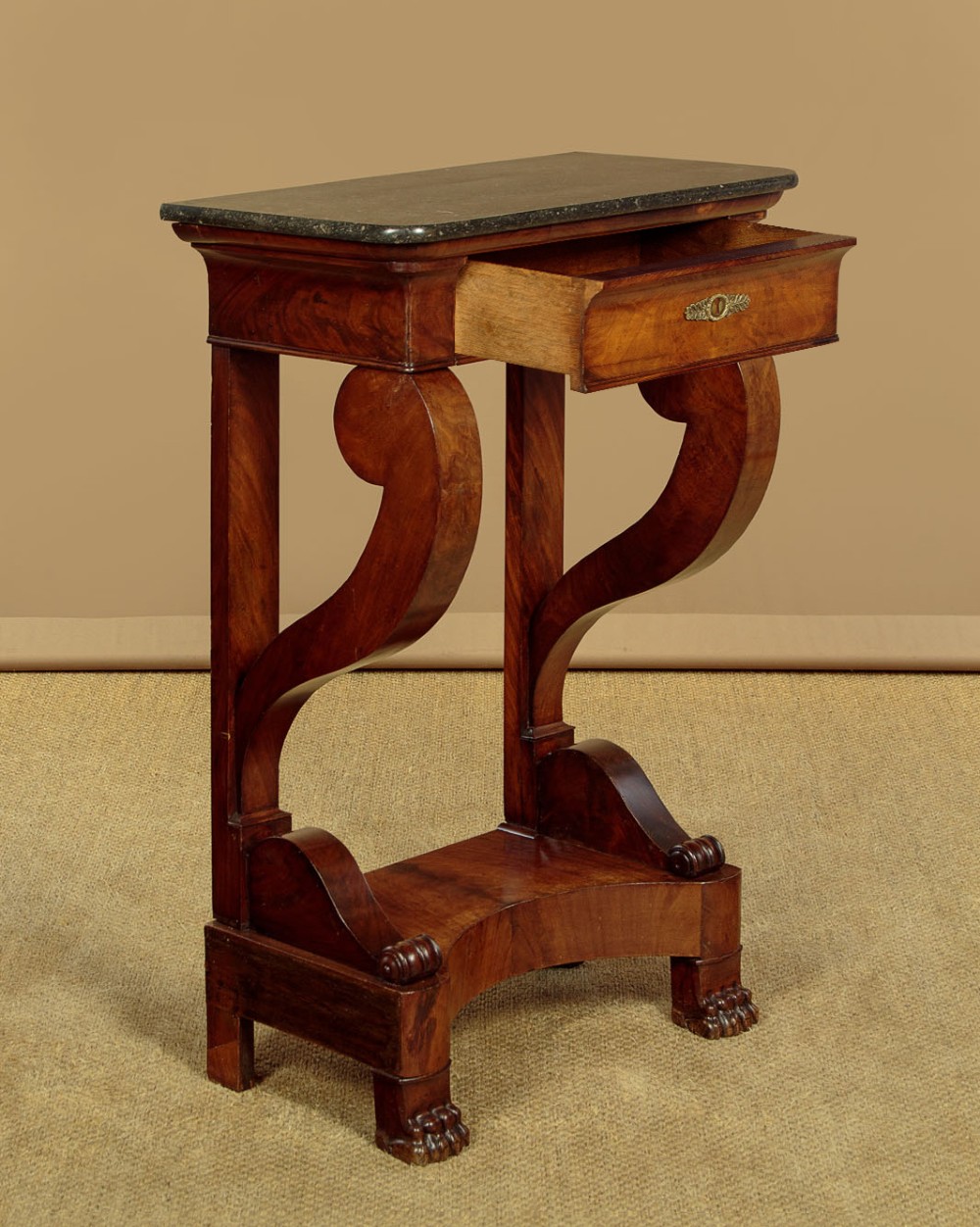 Small Mahogany & Marble Top Console Table c.1840 View IV
