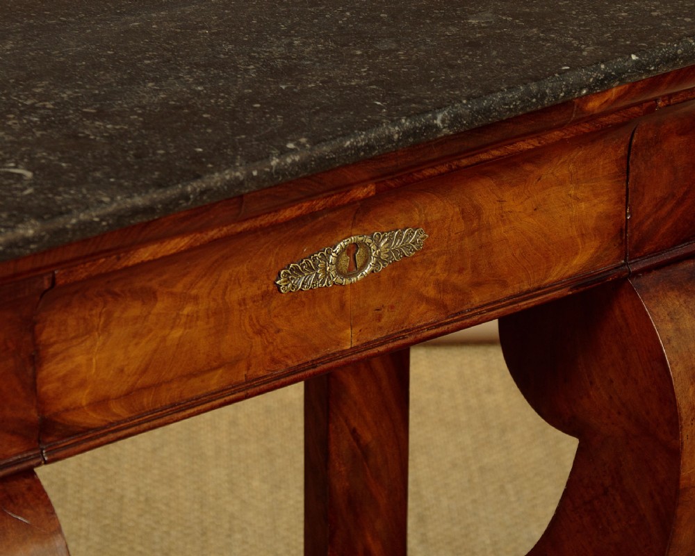 Small Mahogany & Marble Top Console Table c.1840 View X