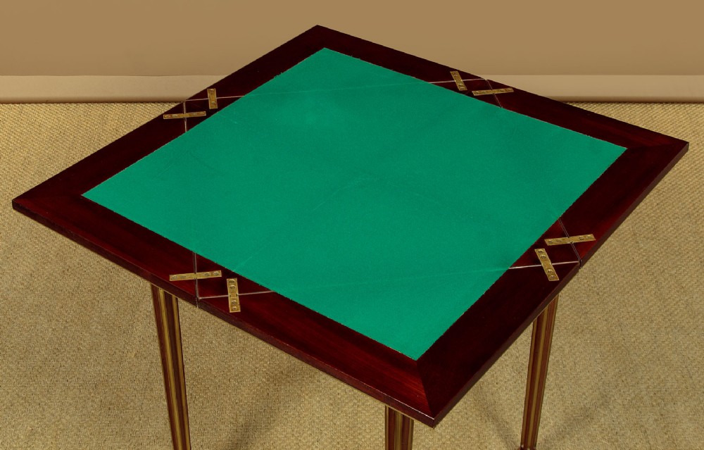 Brass Inlaid Envelope Games Table c.1920 View IX