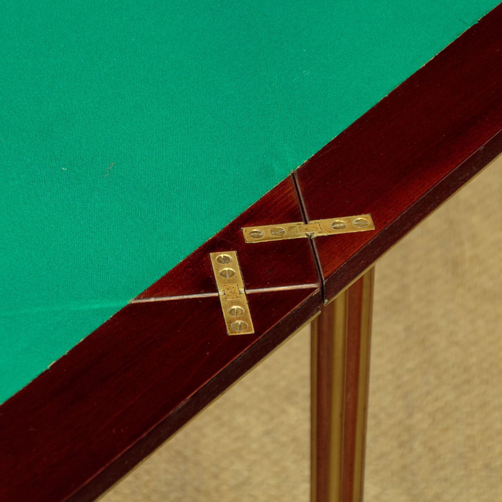 Brass Inlaid Envelope Games Table c.1920 View XI