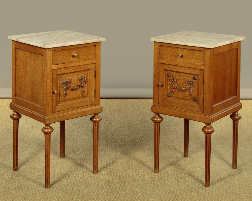 Pair of Oak Bedside Cabinets c.1910