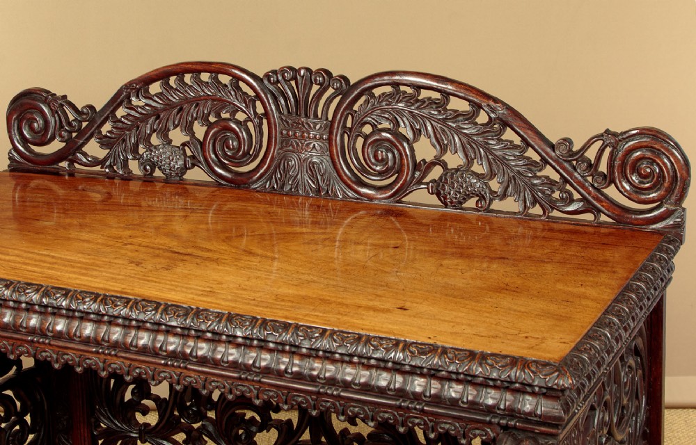 Anglo Indian Carved Rosewood Console Table c.1860 View VI
